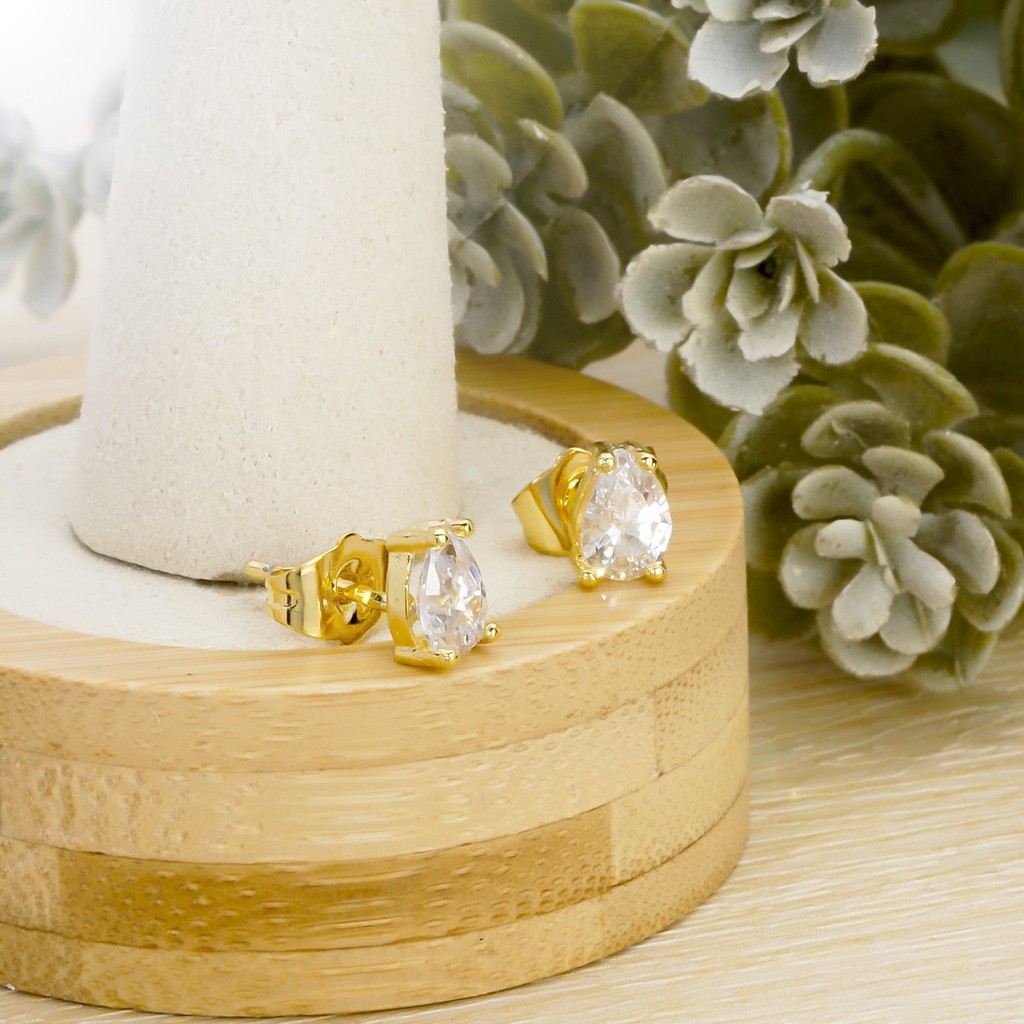Bông tai nữ UHA mạ 18K , đính kim cương nhân tạo B9K