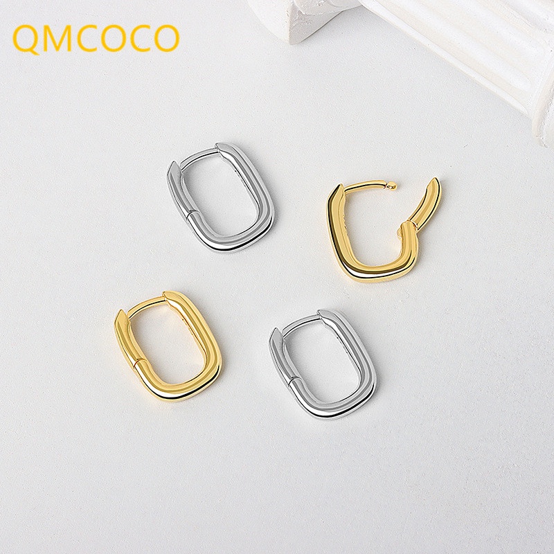 Khuyên Tai Hình Vuông Màu Vàng / Bạc Phong Cách Punk Hip Hop Ngọt Ngào Cho Nữ