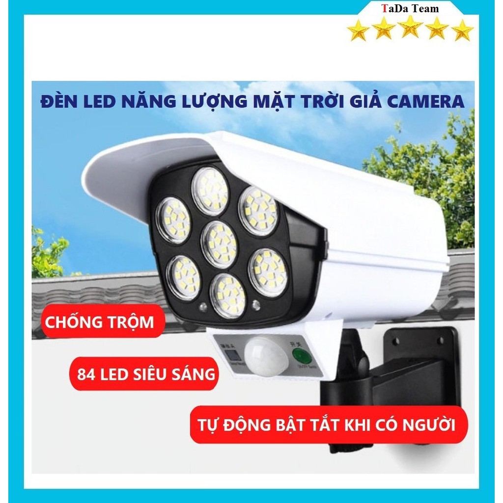 Đèn led giả camera chống trộm bằng năng lượng mặt trời cảm ứng, có điều khiển từ xa