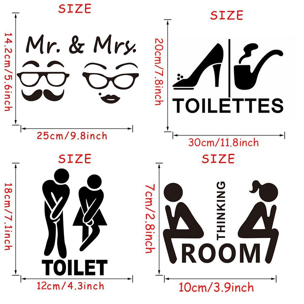 DORAW Miếng Dán Trang Trí Cửa Nhà Vệ Sinh Tháo Được Thời Trang