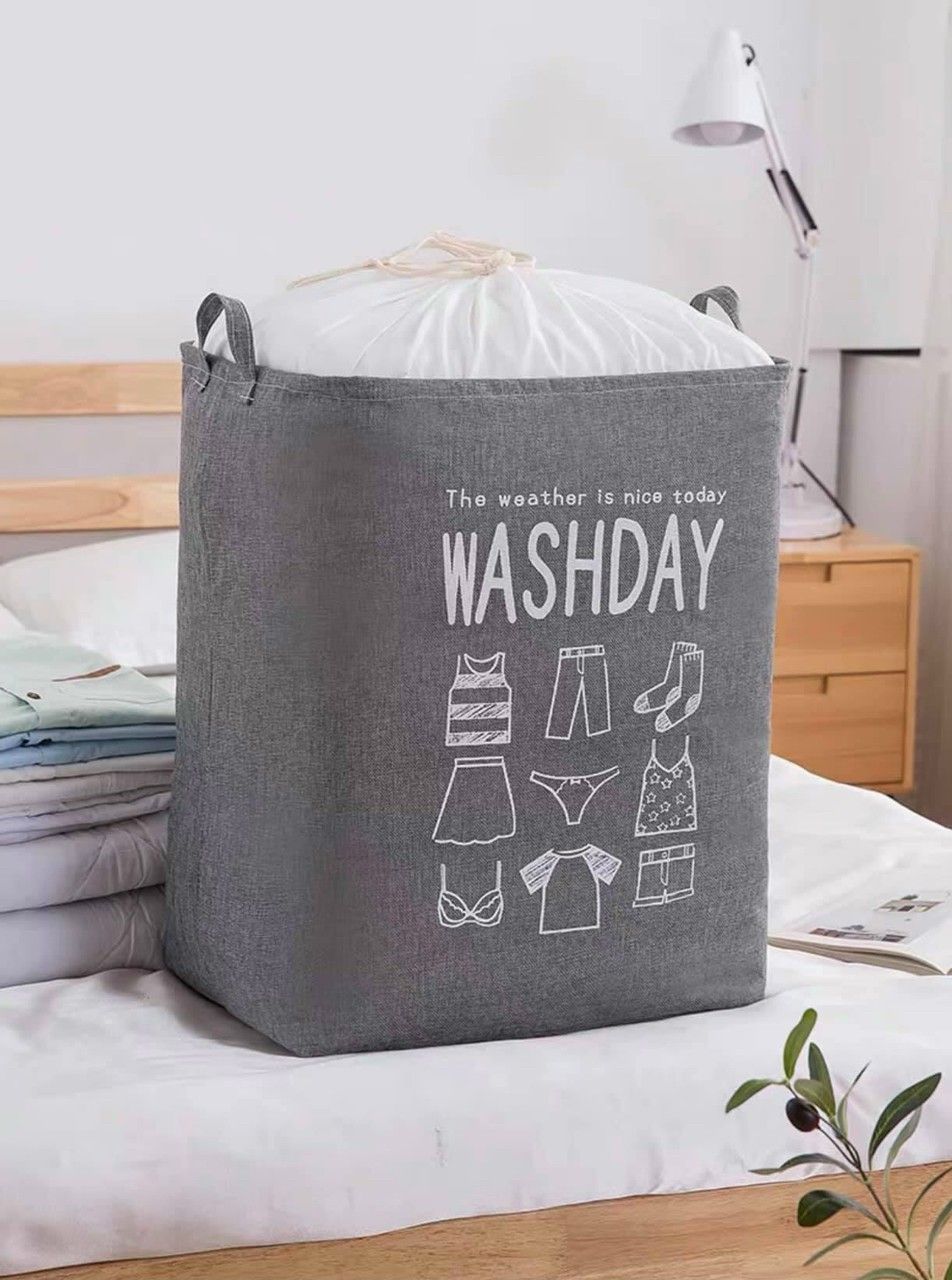 GIỎ VẢI ĐỰNG ĐỒ QUẦN ÁO, CHĂN MÀN WASHDAY CÓ DÂY RÚT VÀ QUAI XÁCh