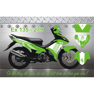 Tem Trùm Exciter 135 Ferari Xanh Trắng