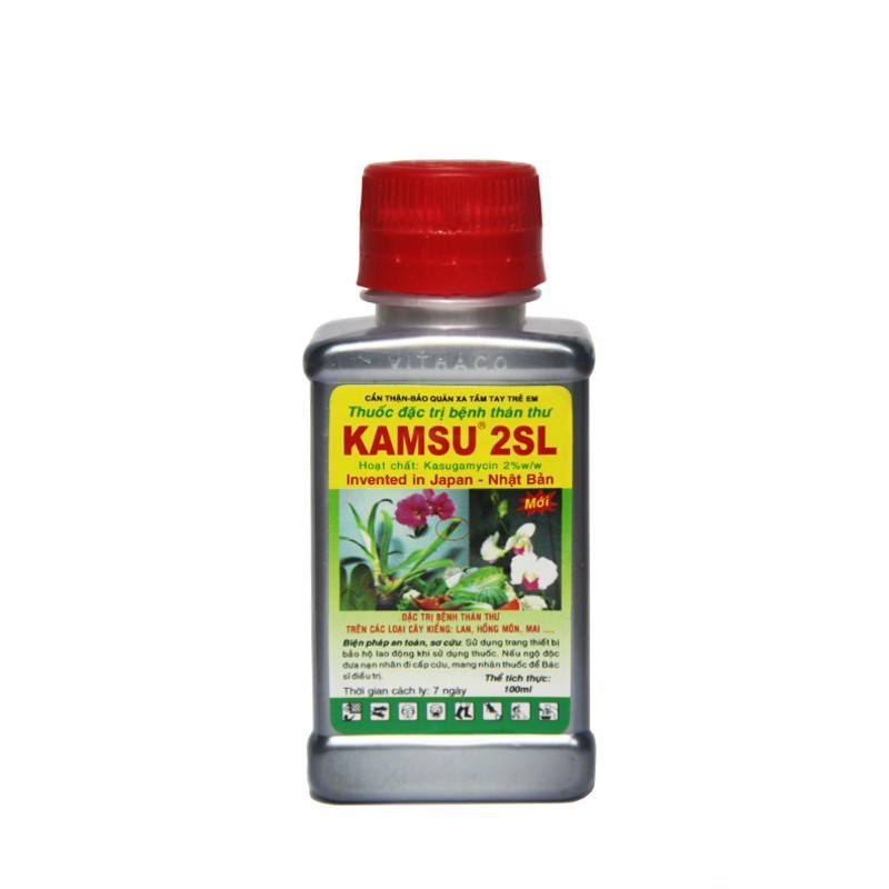 KAMSU 2SL chai 100ml - Thuốc đặc trị bệnh thán thư trên hoa kiểng Lan, Hồng, Mai