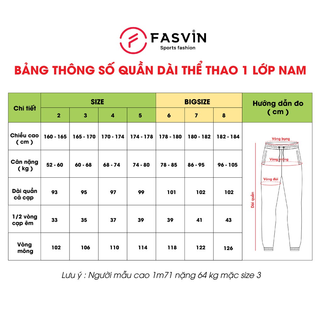 Quần dài thể thao nam cao cấp fasvin DC20423.HN vải dù gió co giãn ống xuông 01 lớp | BigBuy360 - bigbuy360.vn