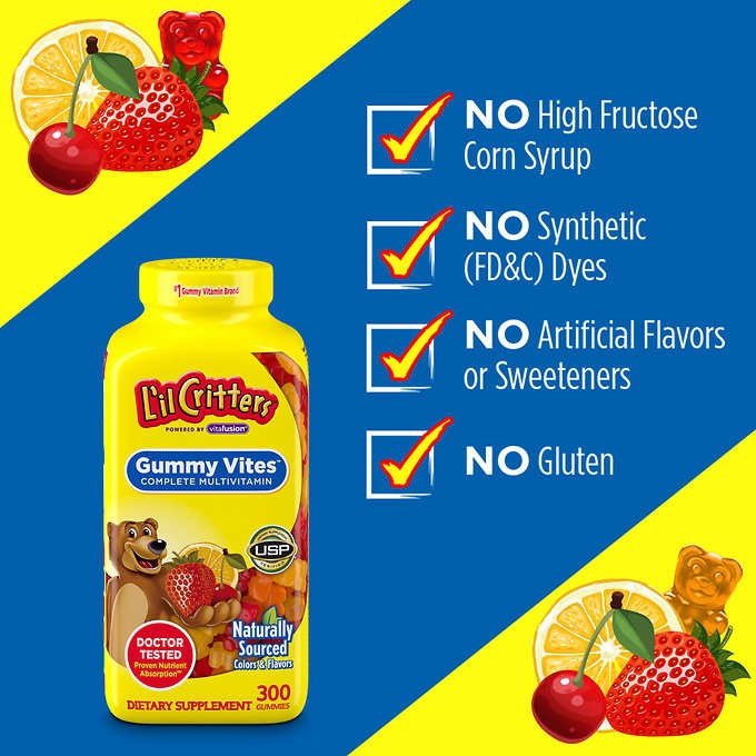 Kẹo Dẻo L’il Critters™ Gummy Vites 300 Viên
