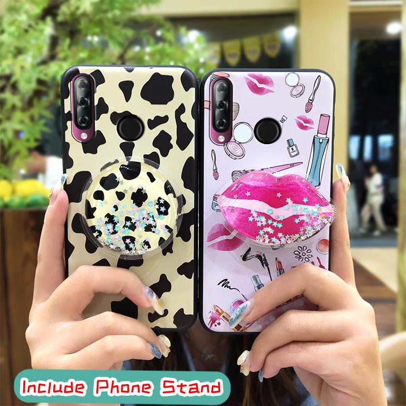 Ốp điện thoại mềm chống bụi bẩn hình hoạt họa dễ thương nữ tính kèm giá đỡ cho Itel S15/S15 Pro