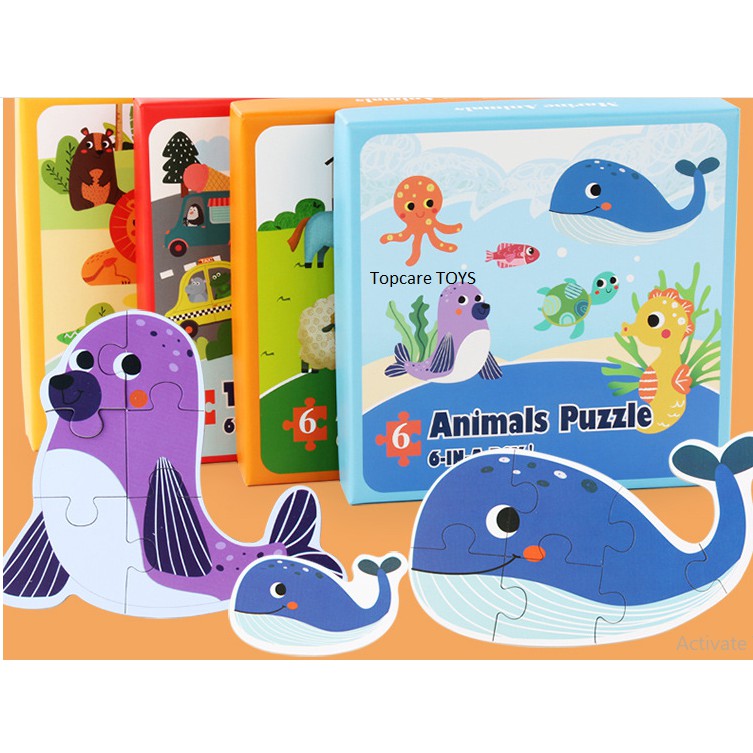 ghép hình puzzle 6 mảnh (loại lớn to đẹp)