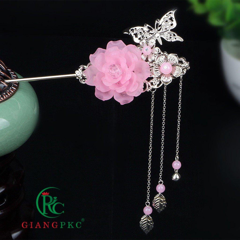 Trâm cài tóc cổ trang Hoa bướm hợp kim Giangpkc 9-2022  Phụ kiện cưới Giang
