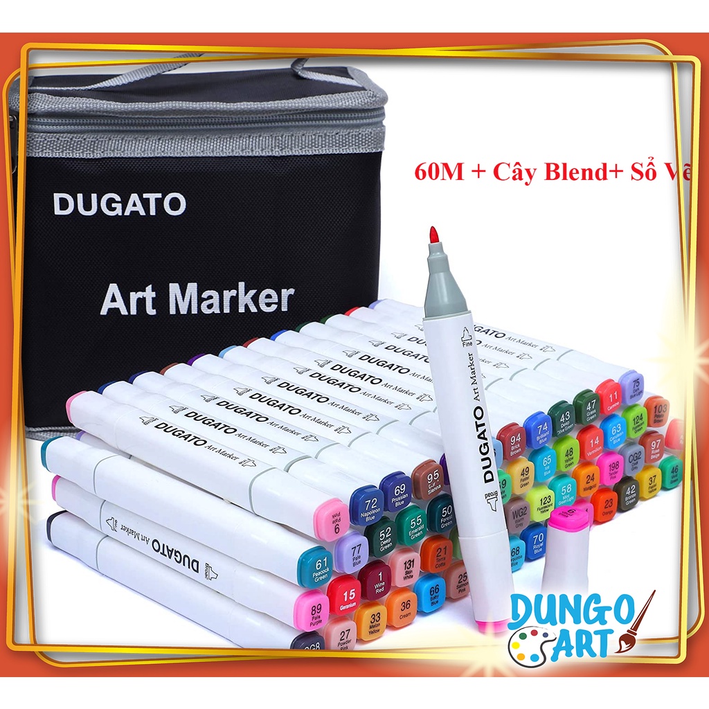 Bút Dạ Marker Touch Dòng Cao Cấp 60M Tặng Cây Blend, Sổ vẽ