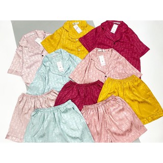 Đồ ngủ pijama lụa gấm chấm bi cộc đùi