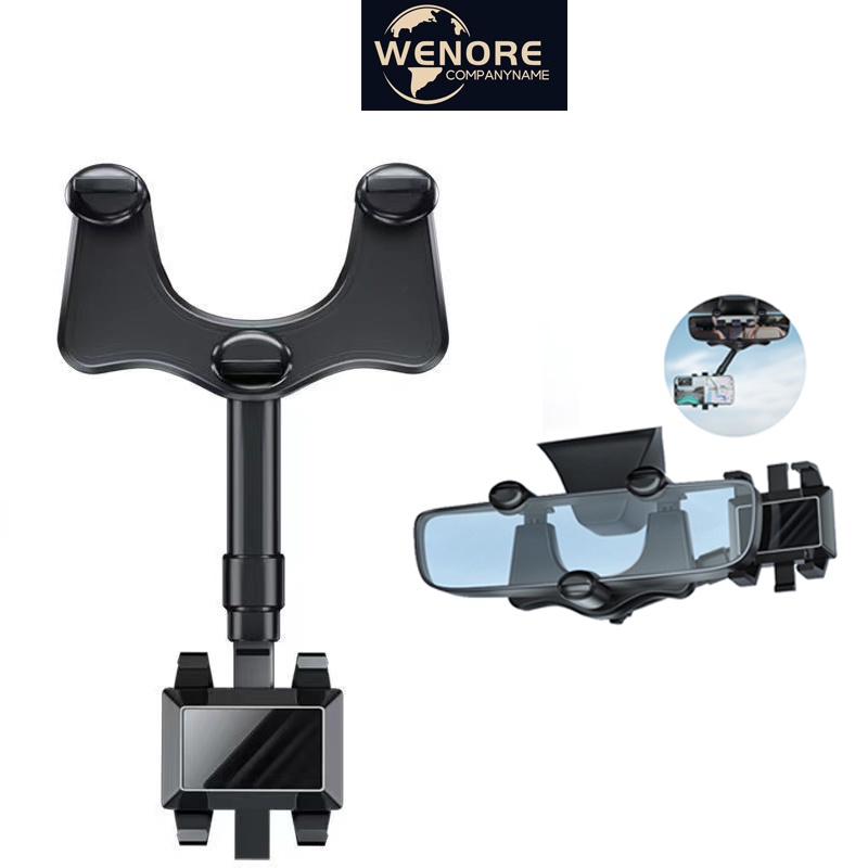 giá đỡ điện thoại trên ô tô Giá đỡ điện thoại di động có thể xoay 360 độ Lắp gương chiếu hậu