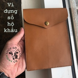 Ví đựng sổ hộ khẩu, giấy tờ xe da bò thật handmade