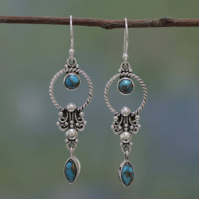 Women Earrings Creative Rotating Water Drop Pear Shaped Earrings Jewelry Gifts