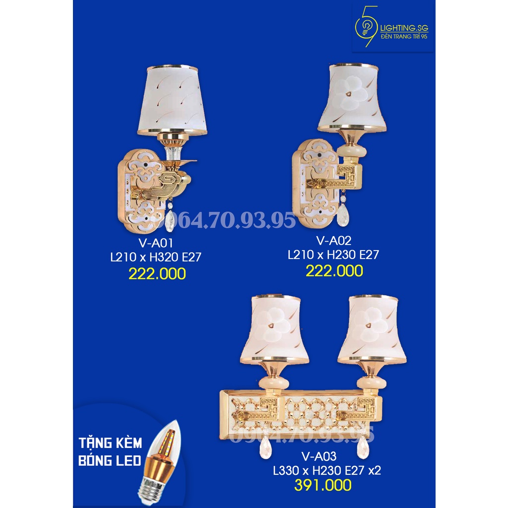 (SIÊU RẺ) (GIAO HỎA TỐC SG) Đèn vách phòng ngủ: Mẫu đèn trang trí Phòng Ngủ A01,A02,A03 gắn tường nội thất.