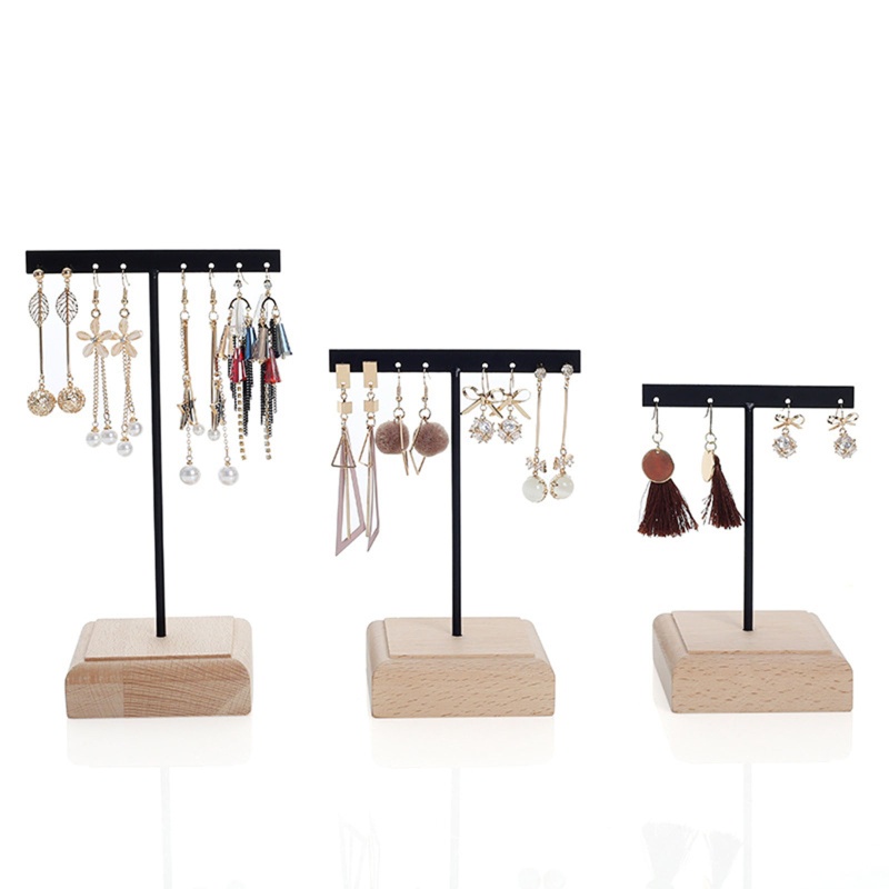 Flgo Kệ Sắt Chữ T Màu Trơn Đựng Bông Tai Tiện Dụng