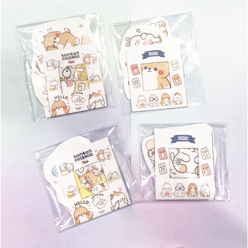 sticker tonton friend cắt rời size to SCI8 có bao giấy cute dễ thương bullet journal