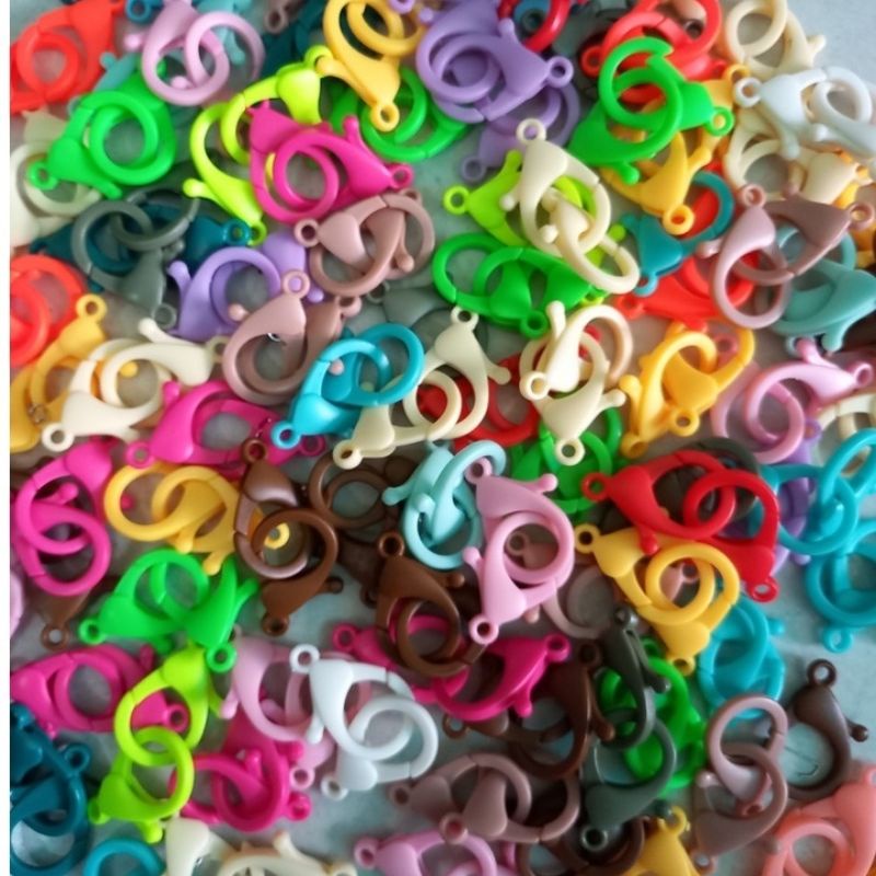 Túi khoá càng cua nhựa 16mm đủ các màu làm vòng handmade