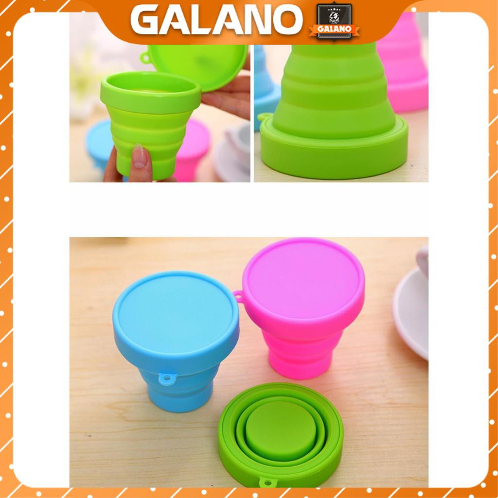 Cốc Uống Nước Gấp Gọn GALANO Chất Liệu Ly Nhựa Silicon Có Nắp Đi Du Lịch, Dã Ngoại Đa Năng HG-001178
