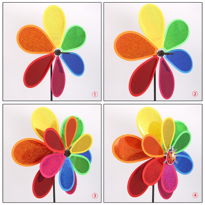 Chong chóng nhiều màu trang trí sân vườn