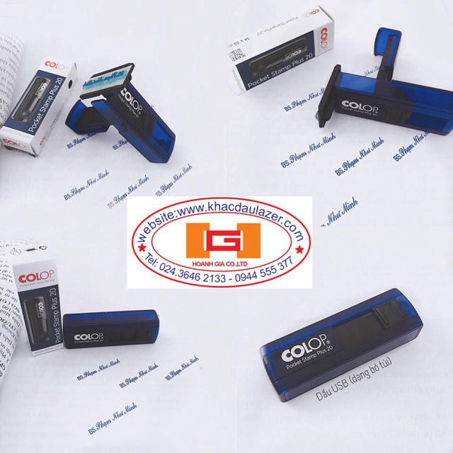Dấu dạng USB liền mực bỏ túi COLOP POCKET-20 [2 dòng-3 từ]