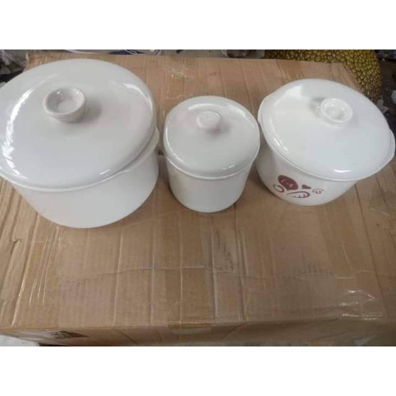 Thố sứ, nắp sứ 0,5l nồi nấu cháo chậm bear (bộ nồi bear 1,6l)