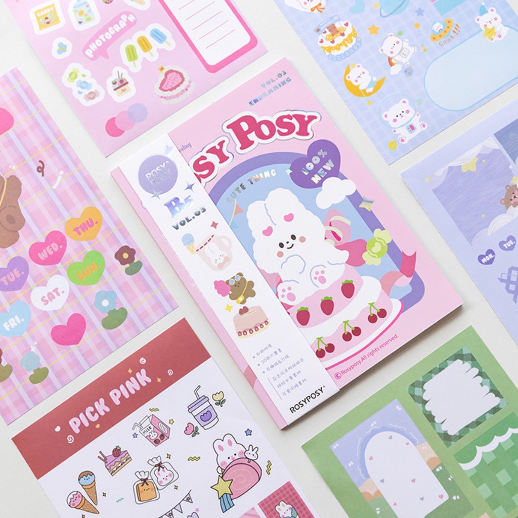 Sticker - Tập 20 Trang Tạp Chí Stickers ROSY POSY Siêu Đỉnh