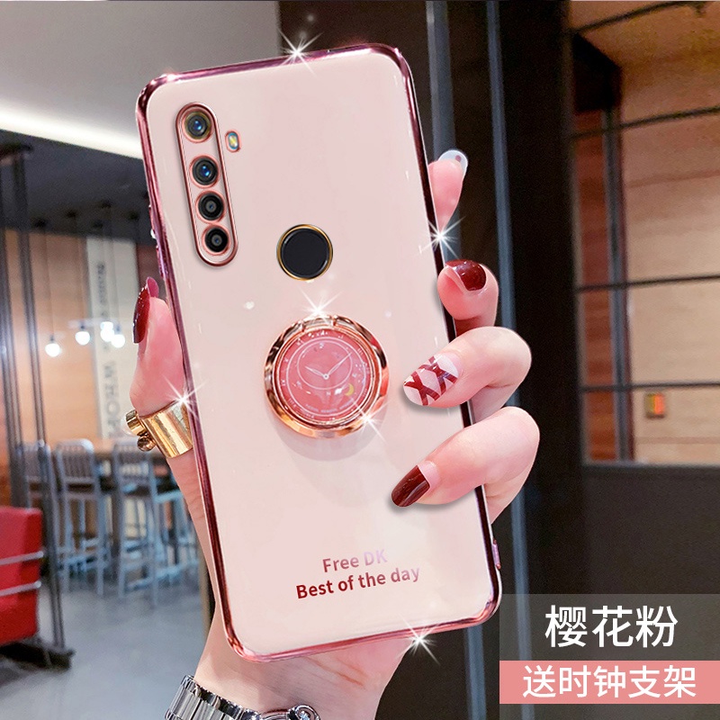 Ốp điện thoại silicon mềm chống sốc có giá đỡ dạng nhẫn cho Realme 5 pro realme c3 realme 6i 5s realme 5i