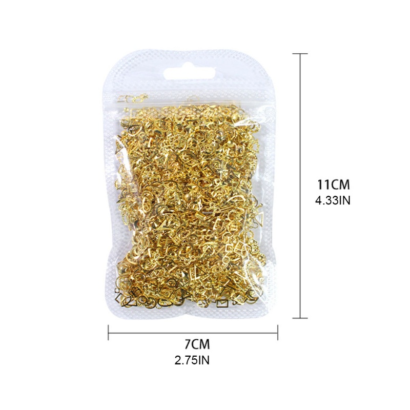 Set 500 Đinh Tán Kim Loại Hình Trăng Sao 3D Trang Trí Móng Tay