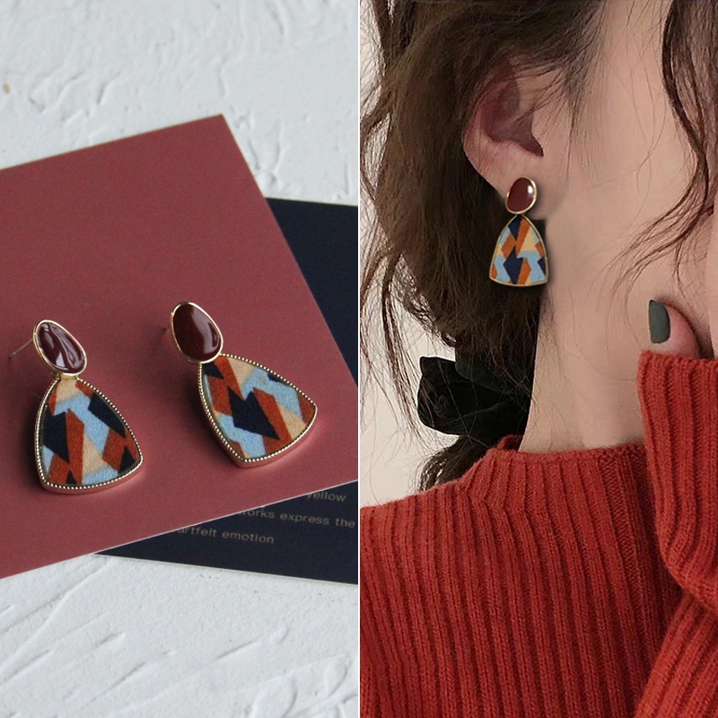 Bông Tai Mạ Bạc 925 Họa Tiết Da Báo Phong Cách Hàn Quốc Dễ Phối Đồ