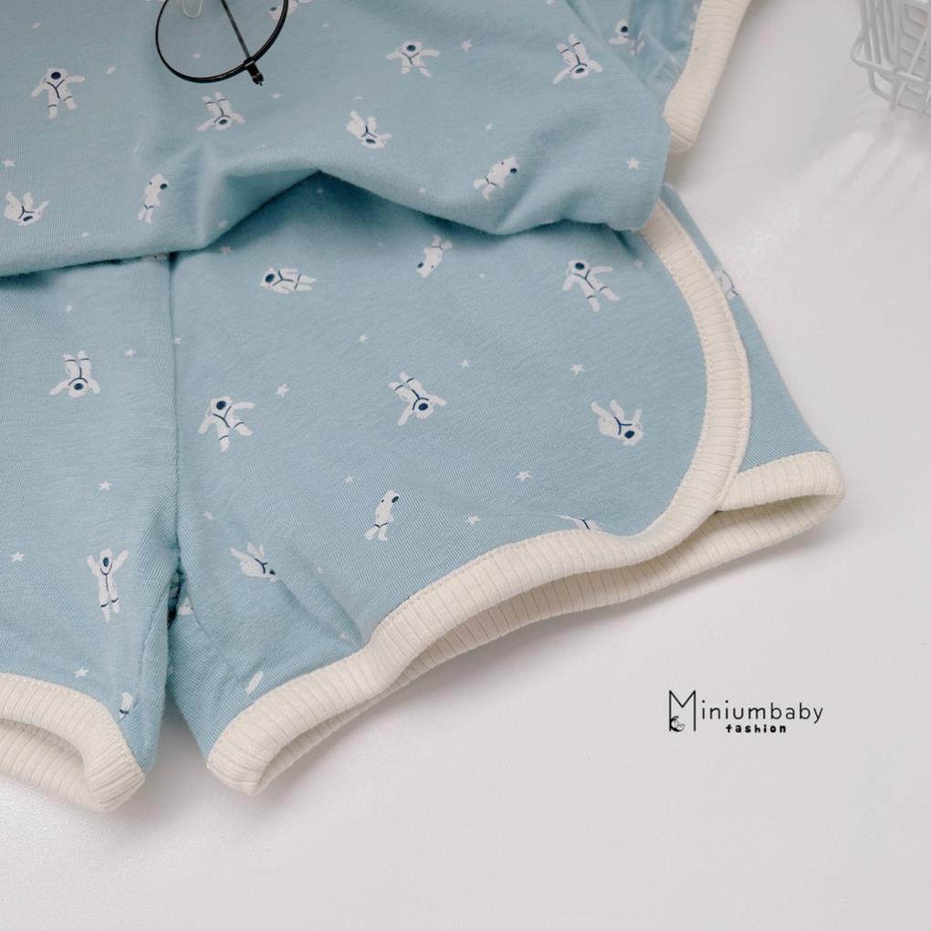 Bộ đồ cộc tay cho bé trai chất liệu 100% cotton quần áo trẻ em mùa hè MiniumBaby SB1234