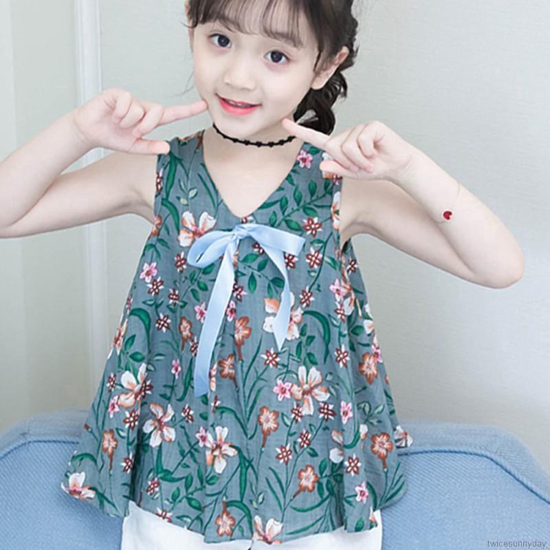 Set Quần Áo Hoa Xinh Xắn Dành Cho Bé Gái