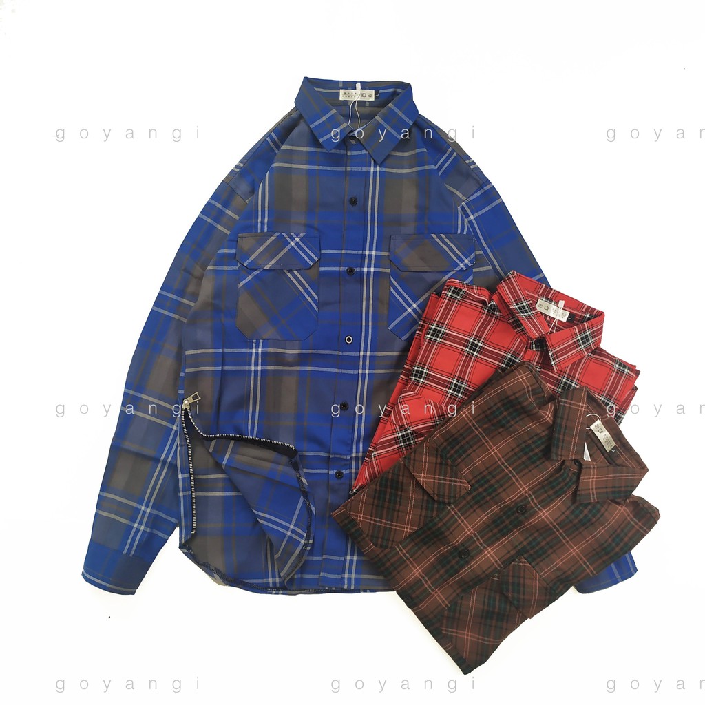 Áo flannel form rộng ullzang cực chất