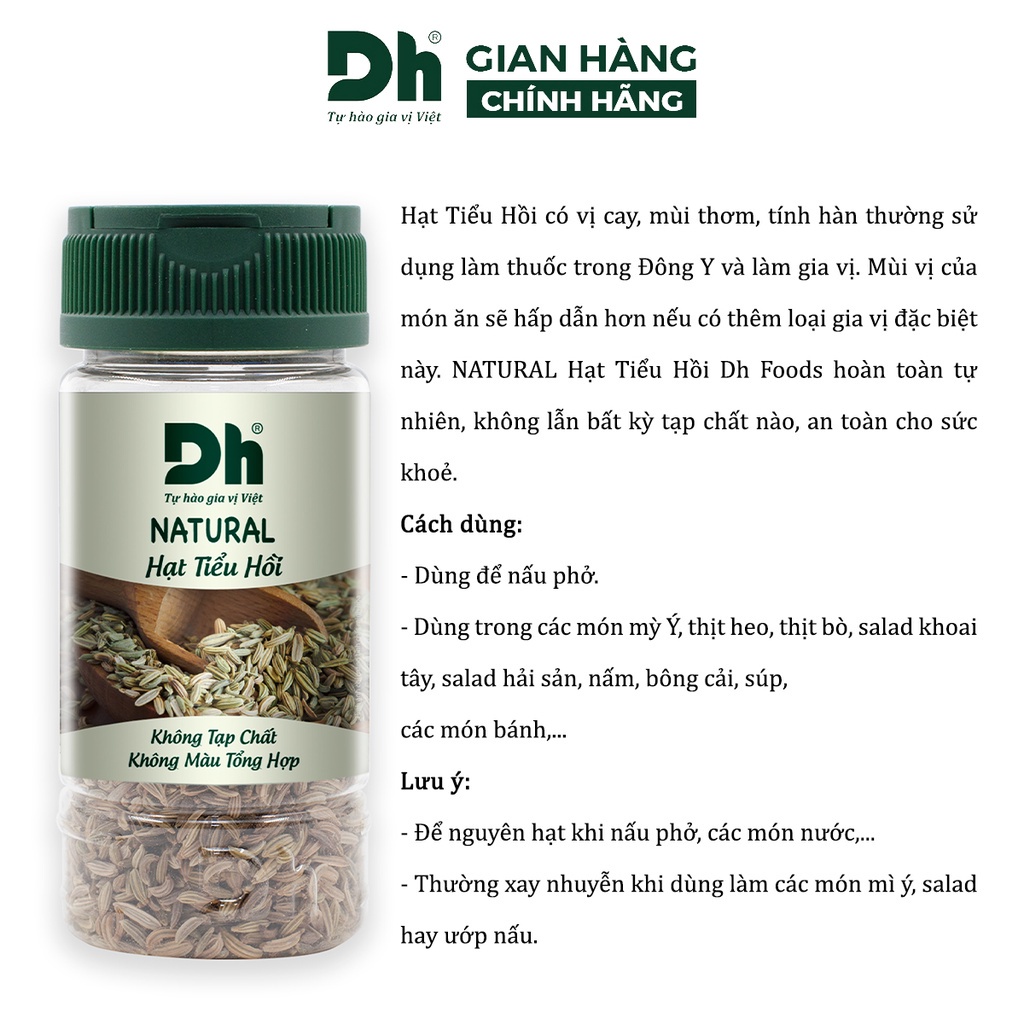 Hạt tiểu hồi khô nguyên chất Natural DH Foods chế biến thực phẩm 30gr - DHGVT73