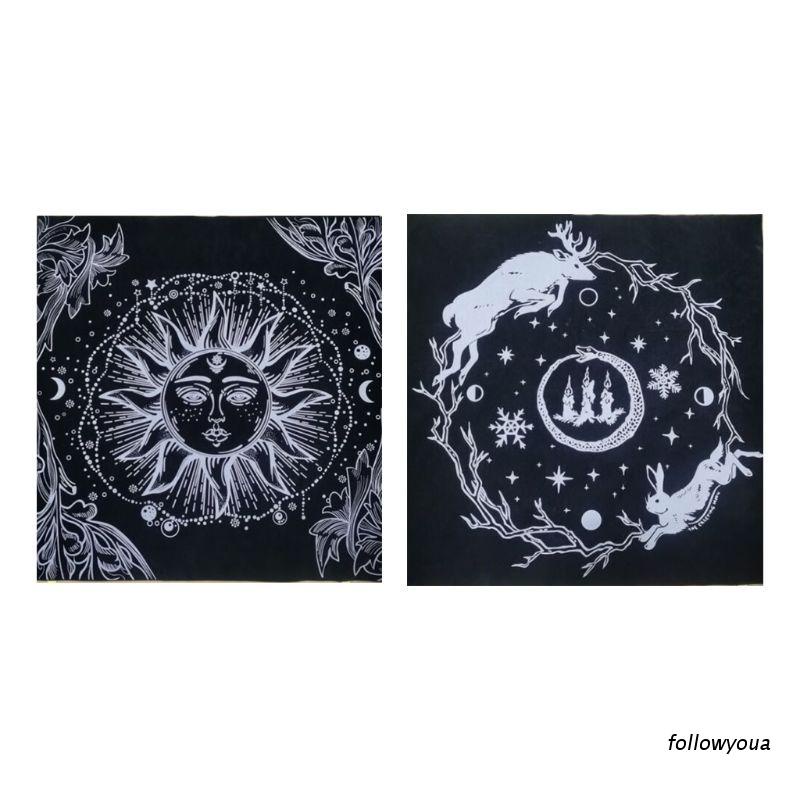 Khăn Trải Bàn Bài Tarot Bằng Vải Flannel Mềm In Hình Mặt Trăng / Mặt Trời / Lá Bài Tarot / Mặt Trời