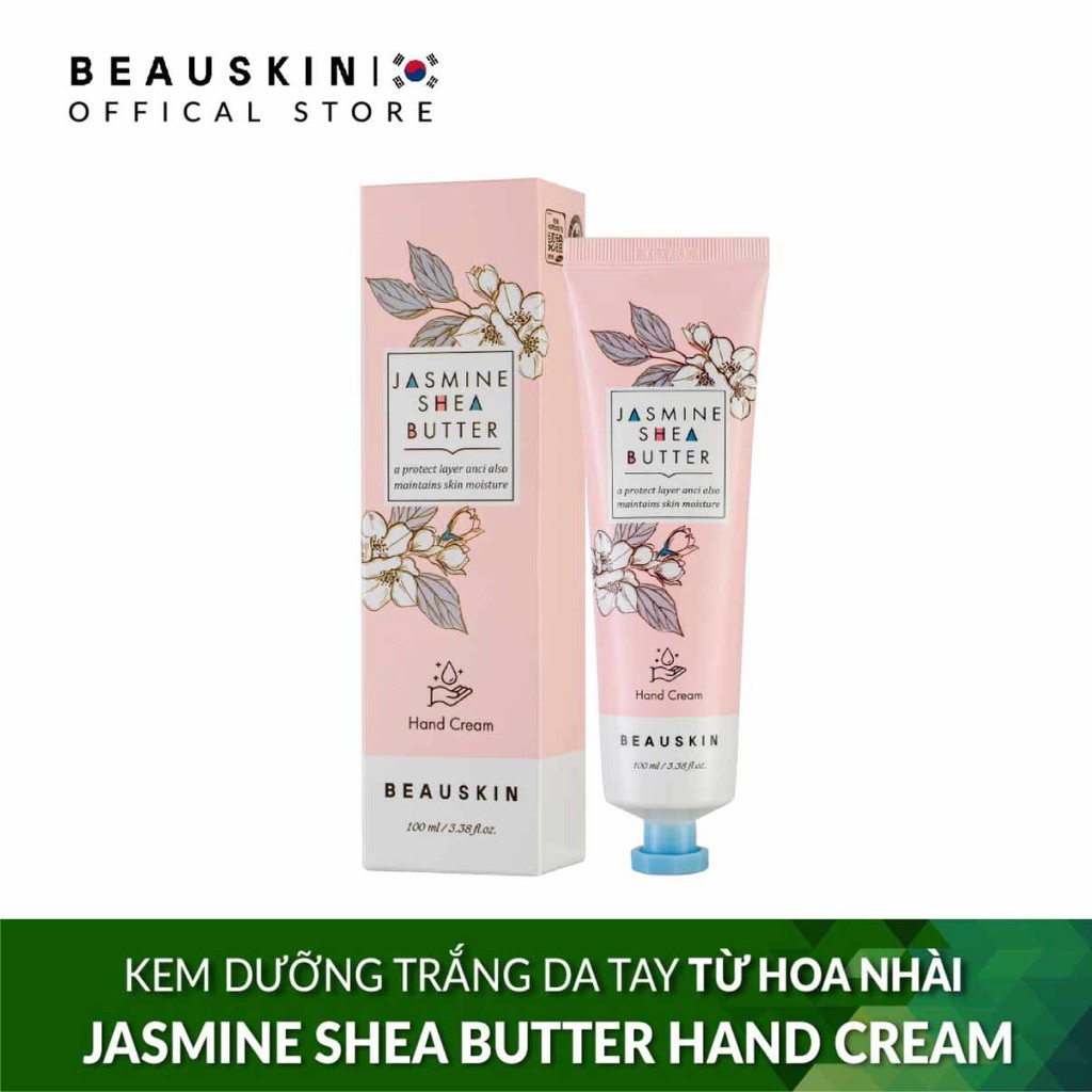 Kem Dưỡng Trắng Da Tay Chiết Xuất Hoa Nhài BEAUSKIN Jasmine Shear Butter Hand Cream 100ml - Hàn Quốc
