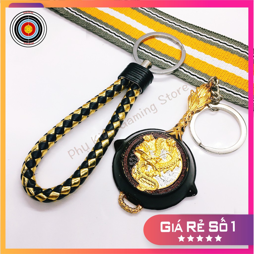 [CHẤT] Móc chìa khoá PUBG mix skin pupg chảo DRAGON Gold độc đáo - Móc khoá xe máy, dây da phong cách PUBG sang trọng