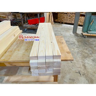 Thanh gỗ thông 3cm x 5cm x dài 120cm + láng mịn 4 mặt