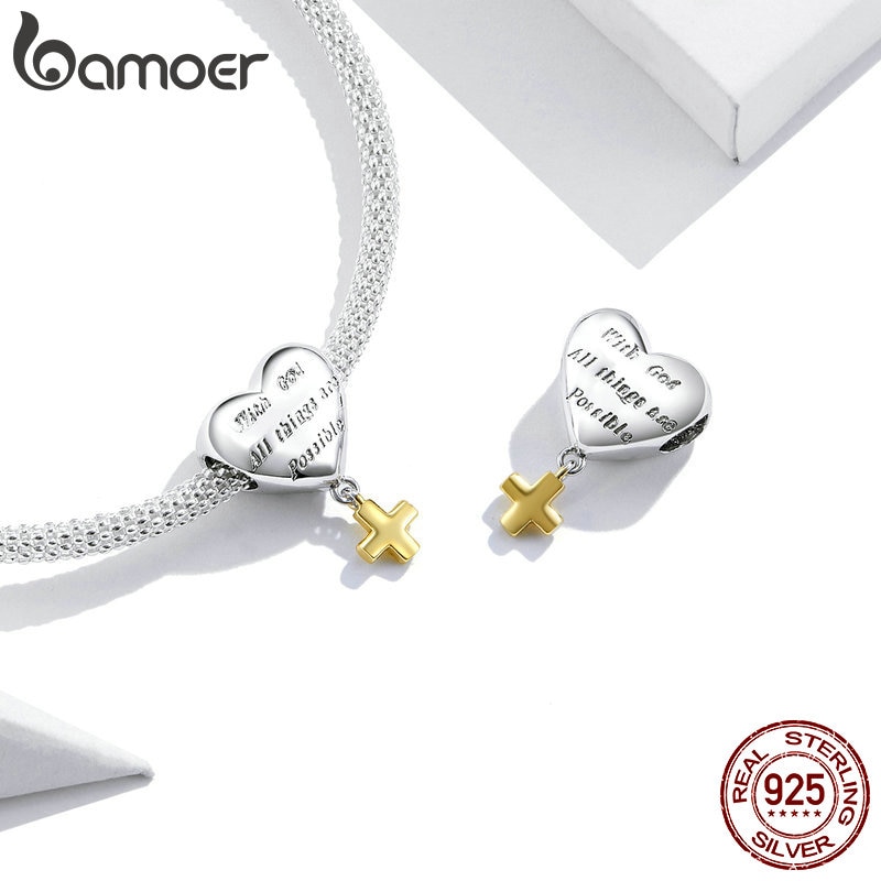 Hạt Trang Sức Bamoer BSC309 Cho Nữ Trang Trí Dây Chuyền/Vòng Đeo Tay Chất Liệu 100% Bạc 925