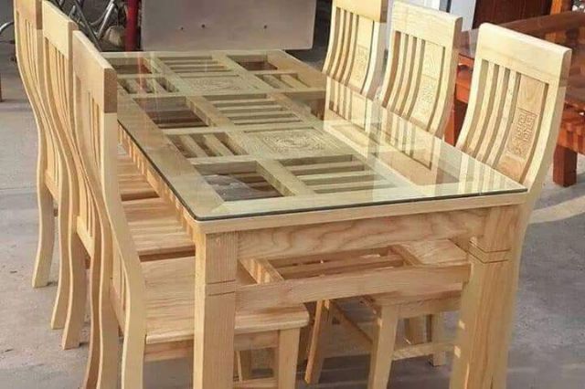 Bộ bàn ăn 6 ghế gỗ sồi Nga