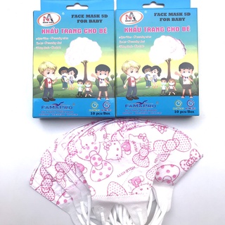[2 Hộp 20 Cái] Khẩu Trang Em Bé Famapro 5D Mask Kid Chất Liệu Vải Nano