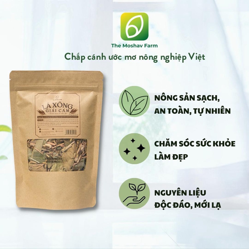Lá Xông Giải Cảm The Moshav Farm Thảo Mộc Sấy Khô Thải Độc, Tăng Sức Đề Kháng, Xua Tan Cơn Mệt, An Toàn Sức Khỏe