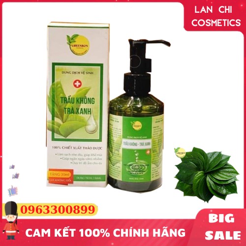 Dung dịch vệ sinh phụ nữ GREENBON chiết xuất trầu không trà xanh tự nhiên