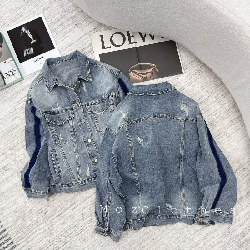 Áo khoác jeans rách hàng QCL1