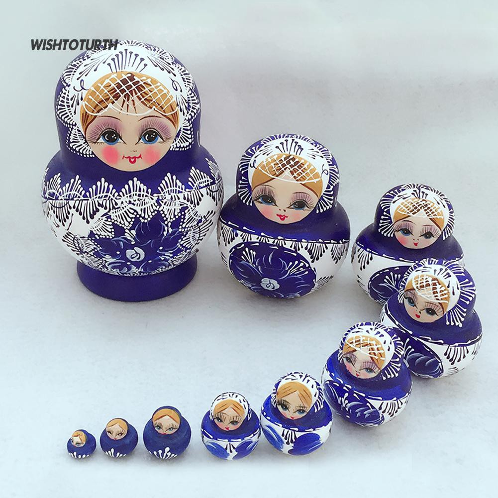 Bộ 10 búp bê gỗ Matryoshka truyền thống