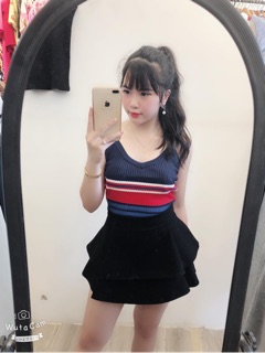 Áo ba lỗ kẻ ngang len gân (KÈM ẢNH THẬT) (HÀNG ĐẸP)