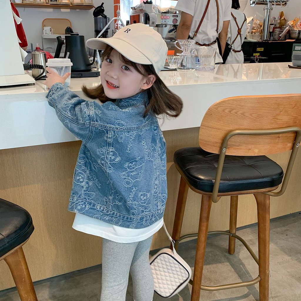 Áo Khoác Denim Thời Trang Xuân Thu 2022 Cho Bé Gái