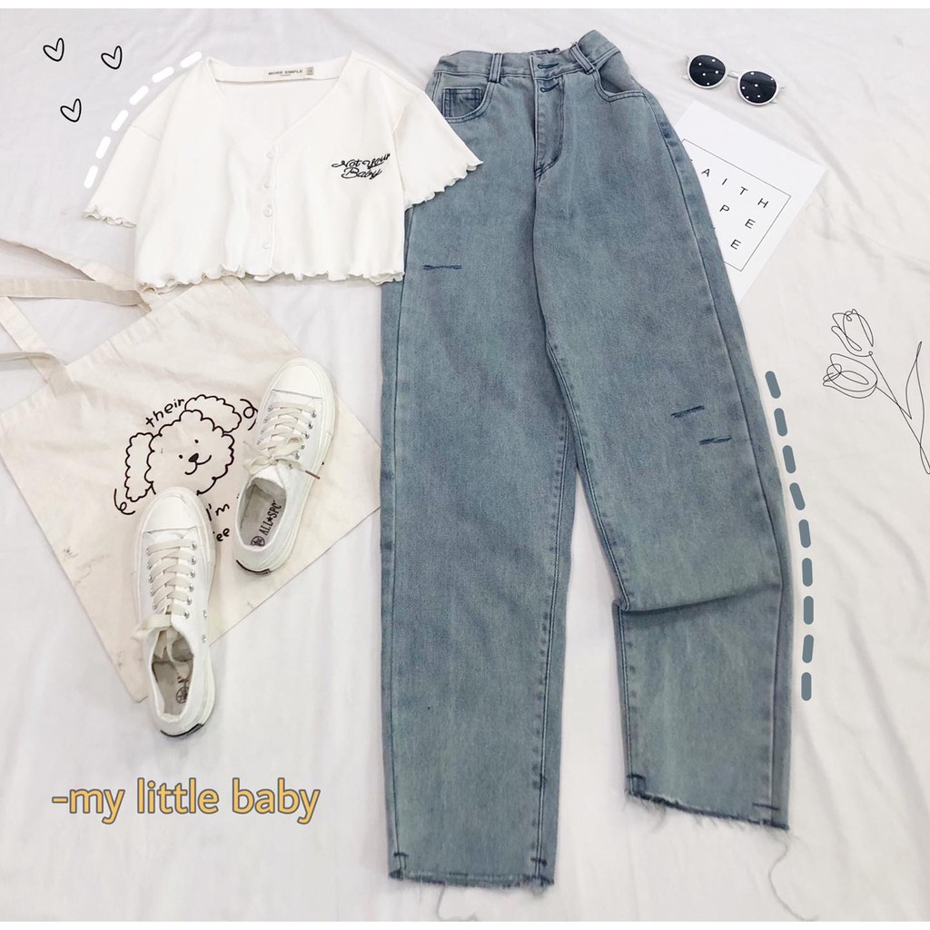 Áo Croptop Nữ Tay Ngắn NOT YOUR BABY Cuốn Lai Ulzzang