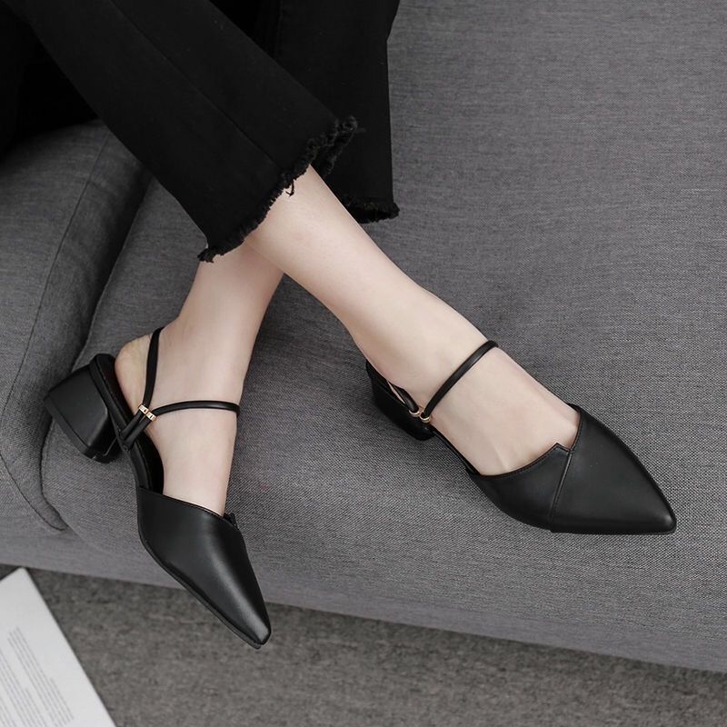 Dép sandal gót vừa dày dặn thời trang thanh lịch cho nữ