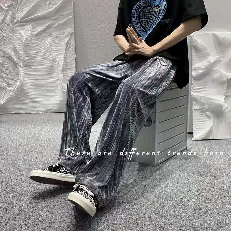 Quần Jean Dài Dáng Rộng Mỏng Họa Tiết Màu Nhuộm Thời Trang Xuân Thu Cá Tính Cho Nam