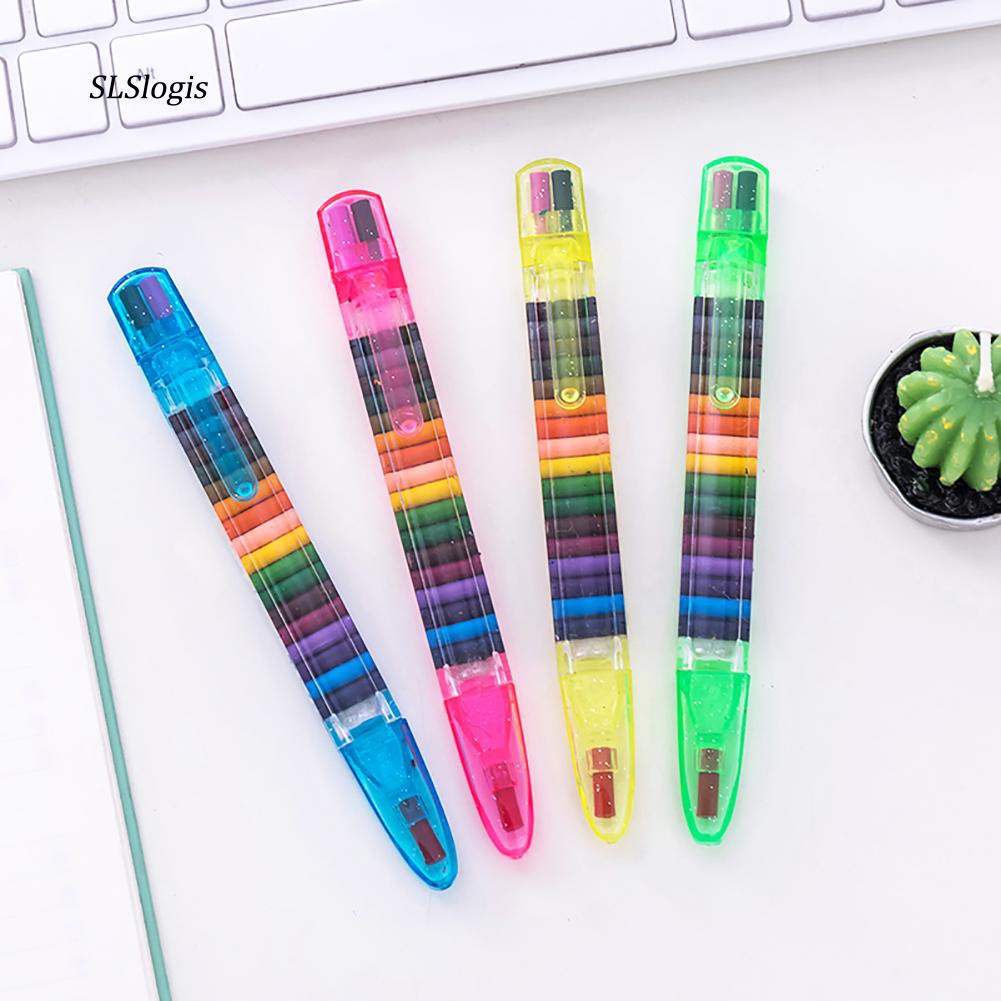 1/4 cây bút tô màu pastel bằng sáp không độc 20 màu chiều dài 14cm dành cho học sinh